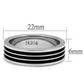 MATK2925 - High polished (no plating) Stainless Steel Ring with Epoxy  in Jet