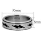 MATK2926 - High polished (no plating) Stainless Steel Ring with Epoxy  in Jet