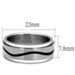 MATK2929 - High polished (no plating) Stainless Steel Ring with Epoxy  in Jet