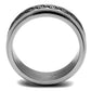 MATK2930 - High polished (no plating) Stainless Steel Ring with Epoxy  in Jet