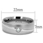 MATK2931 - High polished (no plating) Stainless Steel Ring with AAA Grade CZ  in Clear