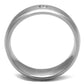 MATK2932 - High polished (no plating) Stainless Steel Ring with AAA Grade CZ  in Clear