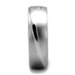 MATK2932 - High polished (no plating) Stainless Steel Ring with AAA Grade CZ  in Clear