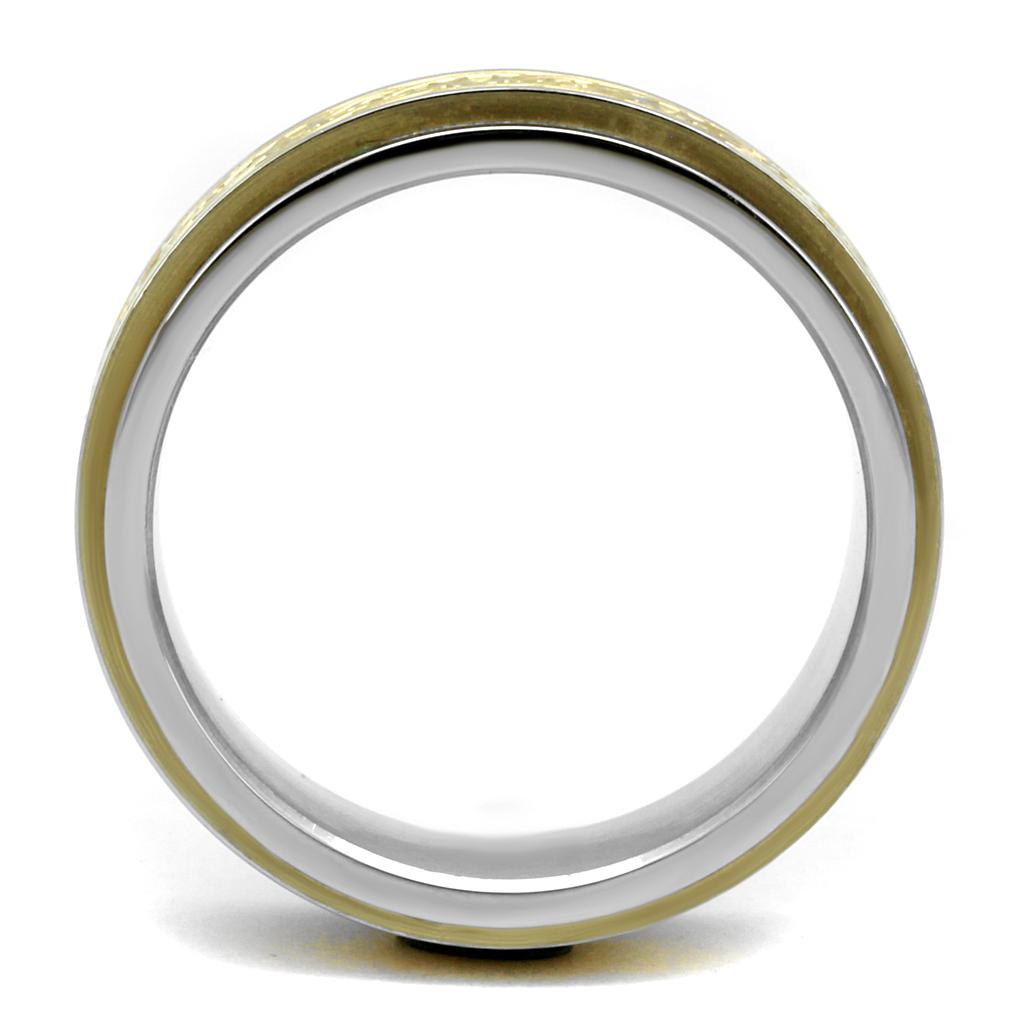 MATK2939 - Two-Tone IP Gold (Ion Plating) Stainless Steel Ring with No Stone