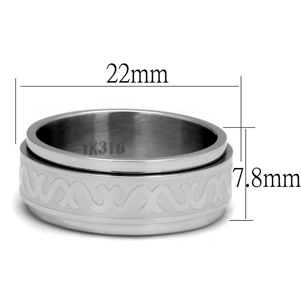 MATK2941 - High polished (no plating) Stainless Steel Ring with No Stone
