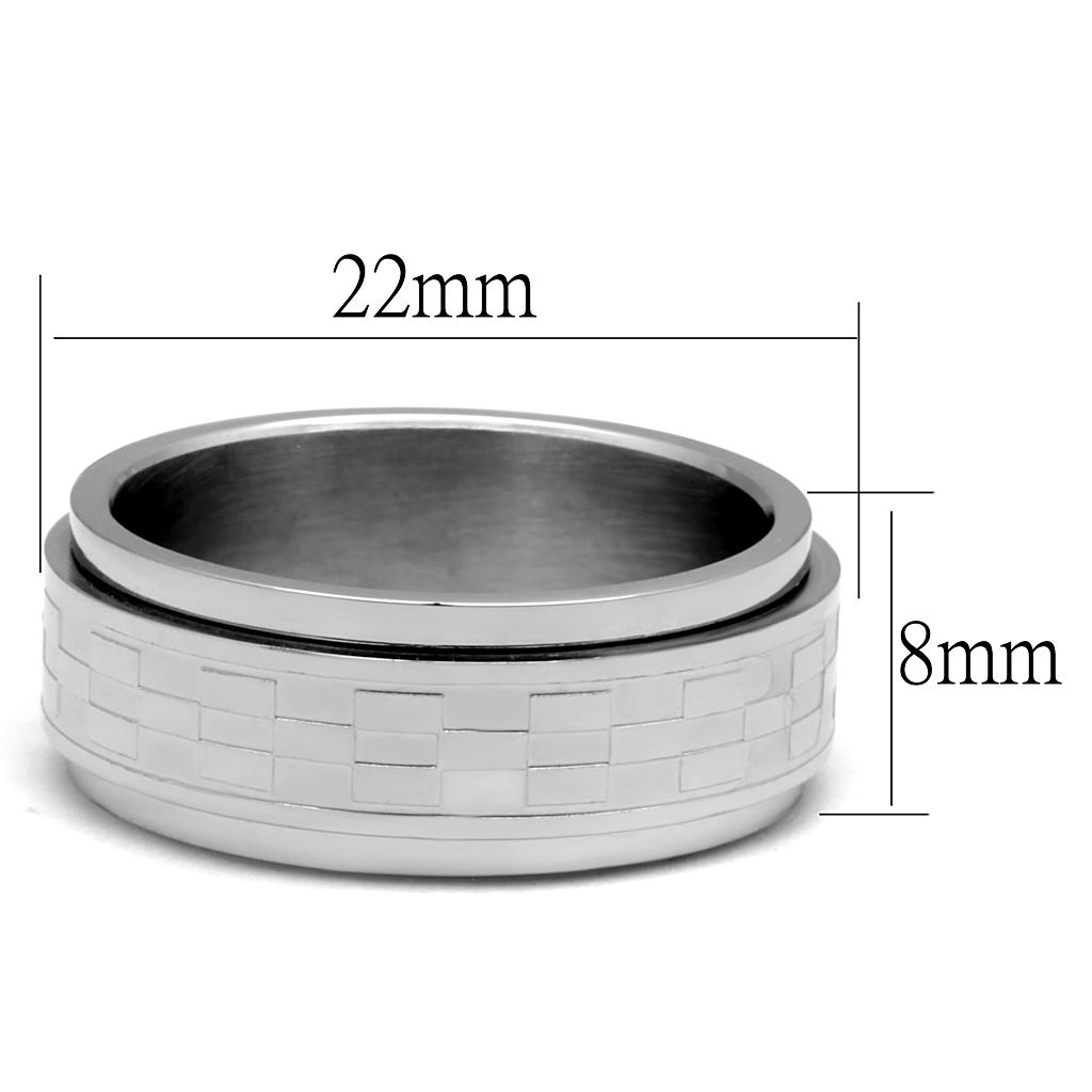 MATK2942 - High polished (no plating) Stainless Steel Ring with No Stone