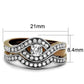 MATK2953 - Two Tone IP Light Brown (IP Light coffee) Stainless Steel Ring with AAA Grade CZ  in Clear