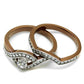 MATK2953 - Two Tone IP Light Brown (IP Light coffee) Stainless Steel Ring with AAA Grade CZ  in Clear