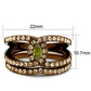 MATK2956 - IP Coffee light Stainless Steel Ring with AAA Grade CZ  in Olivine color