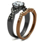 MATK2958 - IP Light Black & IP Light coffee Stainless Steel Ring with AAA Grade CZ  in Clear