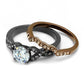 MATK2958 - IP Light Black & IP Light coffee Stainless Steel Ring with AAA Grade CZ  in Clear