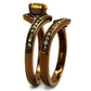 MATK2959 - IP Coffee light Stainless Steel Ring with AAA Grade CZ  in Topaz