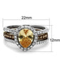 MATK2961 - Two Tone IP Light Brown (IP Light coffee) Stainless Steel Ring with AAA Grade CZ  in Champagne