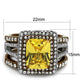 MATK2962 - Two Tone IP Light Brown (IP Light coffee) Stainless Steel Ring with AAA Grade CZ  in Topaz