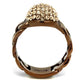 MATK2965 - IP Coffee light Stainless Steel Ring with Top Grade Crystal  in Light Peach