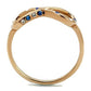 MATK2966 - IP Rose Gold(Ion Plating) Stainless Steel Ring with Top Grade Crystal  in Sapphire