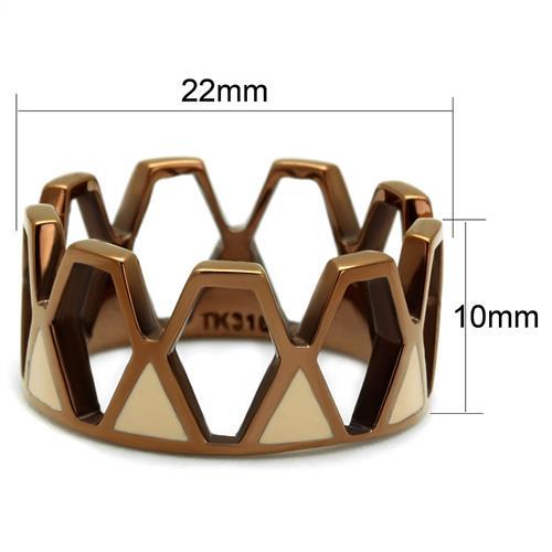 MATK2968 - IP Coffee light Stainless Steel Ring with Epoxy  in Champagne