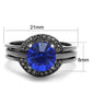 MATK2969 - IP Light Black  (IP Gun) Stainless Steel Ring with Top Grade Crystal  in Sapphire