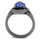 MATK2969 - IP Light Black  (IP Gun) Stainless Steel Ring with Top Grade Crystal  in Sapphire
