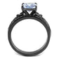 MATK2970 - IP Light Black  (IP Gun) Stainless Steel Ring with AAA Grade CZ  in Light Amethyst