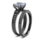 MATK2970 - IP Light Black  (IP Gun) Stainless Steel Ring with AAA Grade CZ  in Light Amethyst