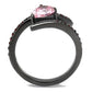 MATK2972 - IP Light Black  (IP Gun) Stainless Steel Ring with AAA Grade CZ  in Rose