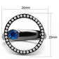 MATK2974 - IP Light Black  (IP Gun) Stainless Steel Ring with Top Grade Crystal  in Capri Blue