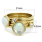 MATK2975 - IP Gold(Ion Plating) Stainless Steel Ring with Synthetic Synthetic Glass in White