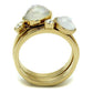 MATK2975 - IP Gold(Ion Plating) Stainless Steel Ring with Synthetic Synthetic Glass in White