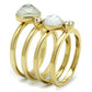 MATK2975 - IP Gold(Ion Plating) Stainless Steel Ring with Synthetic Synthetic Glass in White