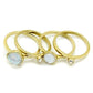 MATK2975 - IP Gold(Ion Plating) Stainless Steel Ring with Synthetic Synthetic Glass in White