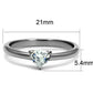MATK2978 High polished (no plating) Stainless Steel Ring with AAA Grade CZ in Clear