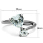 MATK2981 - High polished (no plating) Stainless Steel Ring with AAA Grade CZ  in Clear