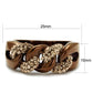 MATK2982 - IP Coffee light Stainless Steel Ring with Top Grade Crystal  in Light Peach