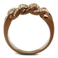 MATK2982 - IP Coffee light Stainless Steel Ring with Top Grade Crystal  in Light Peach