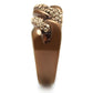MATK2982 - IP Coffee light Stainless Steel Ring with Top Grade Crystal  in Light Peach