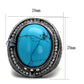 MATK2983 - IP Light Black  (IP Gun) Stainless Steel Ring with Synthetic Turquoise in Sea Blue