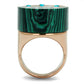 MATK2986 - IP Rose Gold(Ion Plating) Stainless Steel Ring with Synthetic MALACHITE in Emerald