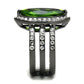 MATK2989 - IP Light Black  (IP Gun) Stainless Steel Ring with Synthetic Synthetic Glass in Peridot