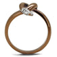 MATK2991 - Two Tone IP Light Brown (IP Light coffee) Stainless Steel Ring with Top Grade Crystal  in Clear
