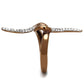 MATK2991 - Two Tone IP Light Brown (IP Light coffee) Stainless Steel Ring with Top Grade Crystal  in Clear
