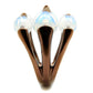 MATK2992 - IP Coffee light Stainless Steel Ring with Synthetic Synthetic Glass in White