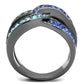 MATK2994 - IP Light Black  (IP Gun) Stainless Steel Ring with Top Grade Crystal  in Multi Color