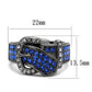 MATK2995 - IP Light Black  (IP Gun) Stainless Steel Ring with Top Grade Crystal  in Multi Color