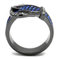 MATK2995 - IP Light Black  (IP Gun) Stainless Steel Ring with Top Grade Crystal  in Multi Color