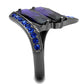 MATK2996 - IP Light Black  (IP Gun) Stainless Steel Ring with AAA Grade CZ  in Tanzanite
