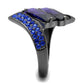 MATK2996 - IP Light Black  (IP Gun) Stainless Steel Ring with AAA Grade CZ  in Tanzanite