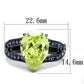 MATK2997 - IP Light Black  (IP Gun) Stainless Steel Ring with AAA Grade CZ  in Apple Green color