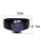 MATK2999 - IP Black(Ion Plating) Stainless Steel Ring with AAA Grade CZ  in Amethyst