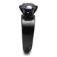 MATK2999 - IP Black(Ion Plating) Stainless Steel Ring with AAA Grade CZ  in Amethyst